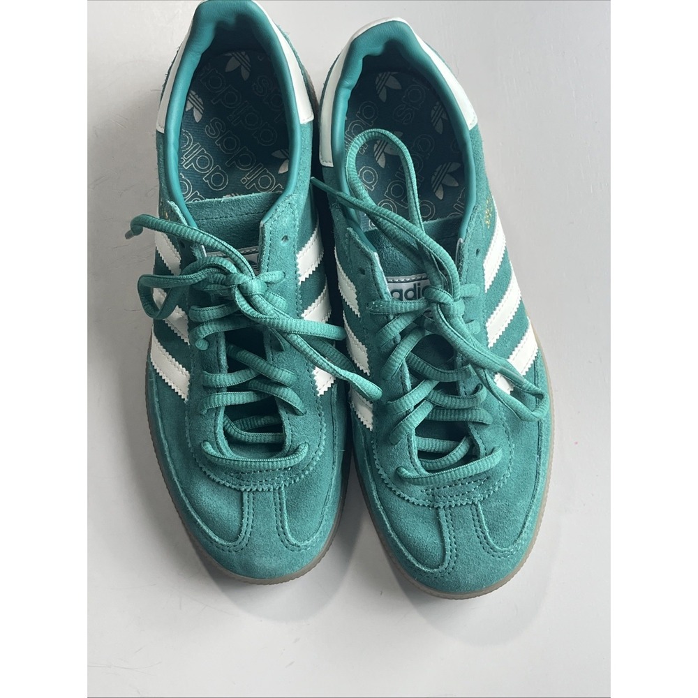 Size 6.5 - Adidas Handball Spezial Collegiate Green White Walking Training - Picture 11 of 11